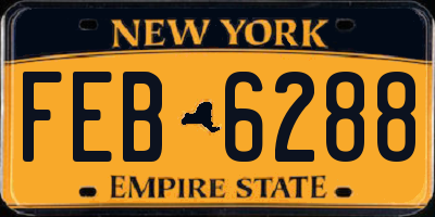 NY license plate FEB6288