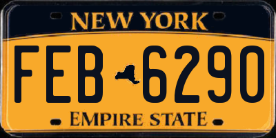 NY license plate FEB6290
