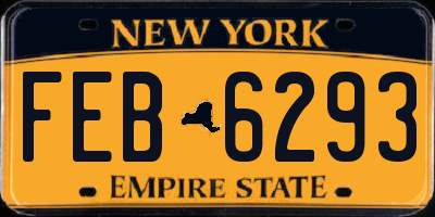 NY license plate FEB6293