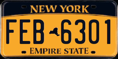 NY license plate FEB6301