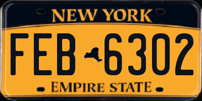 NY license plate FEB6302