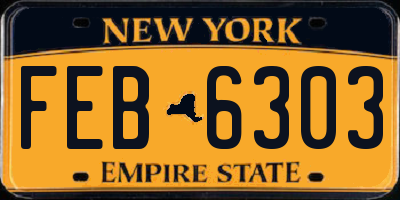 NY license plate FEB6303