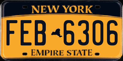 NY license plate FEB6306