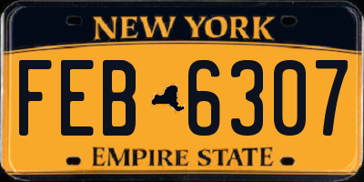 NY license plate FEB6307