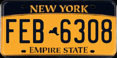 NY license plate FEB6308