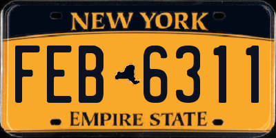 NY license plate FEB6311