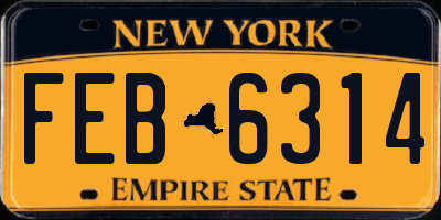 NY license plate FEB6314