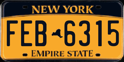NY license plate FEB6315