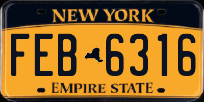 NY license plate FEB6316