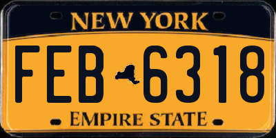 NY license plate FEB6318