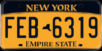 NY license plate FEB6319