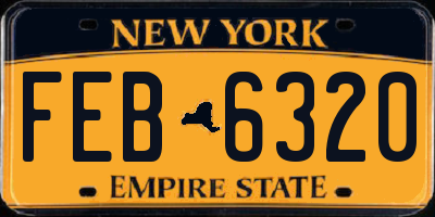 NY license plate FEB6320