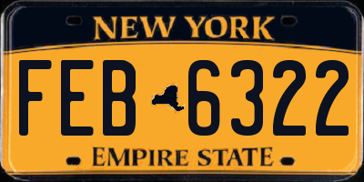 NY license plate FEB6322