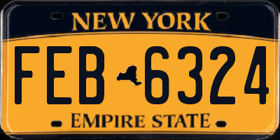 NY license plate FEB6324