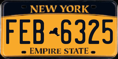 NY license plate FEB6325