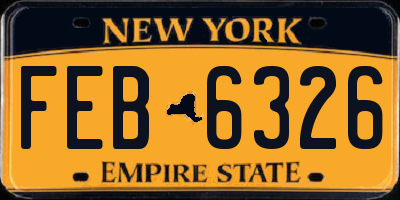 NY license plate FEB6326