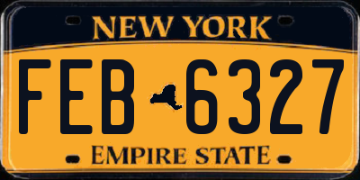 NY license plate FEB6327