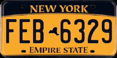 NY license plate FEB6329