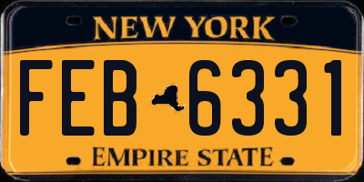 NY license plate FEB6331