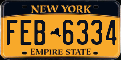NY license plate FEB6334