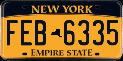 NY license plate FEB6335