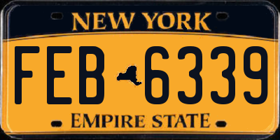NY license plate FEB6339