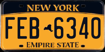 NY license plate FEB6340