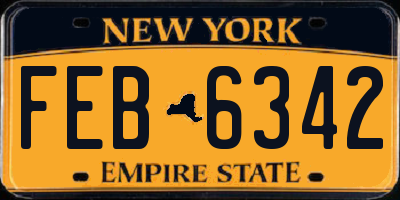 NY license plate FEB6342