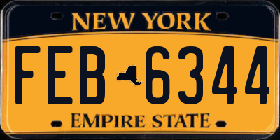 NY license plate FEB6344