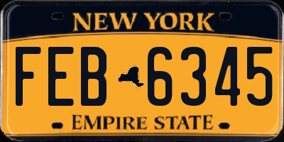 NY license plate FEB6345