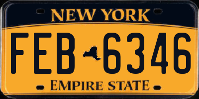 NY license plate FEB6346