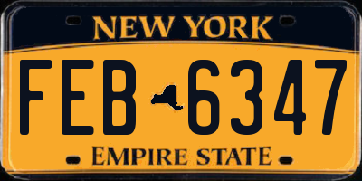 NY license plate FEB6347
