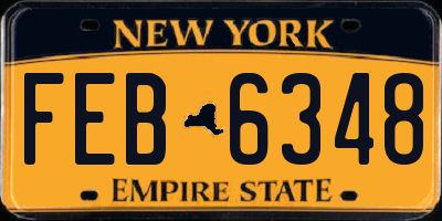 NY license plate FEB6348
