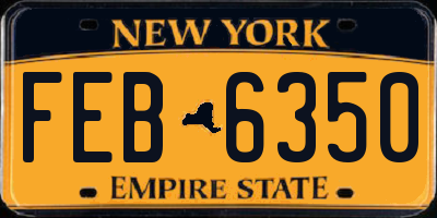 NY license plate FEB6350