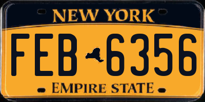 NY license plate FEB6356