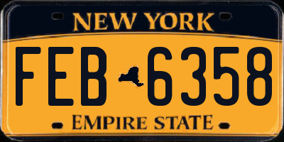 NY license plate FEB6358