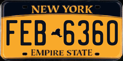 NY license plate FEB6360