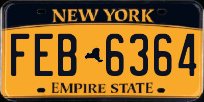 NY license plate FEB6364