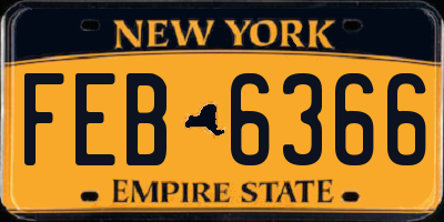 NY license plate FEB6366