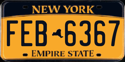 NY license plate FEB6367