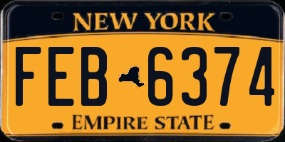 NY license plate FEB6374