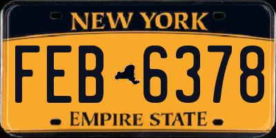 NY license plate FEB6378