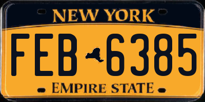 NY license plate FEB6385