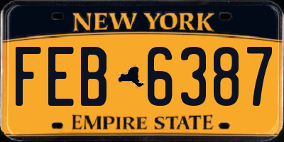 NY license plate FEB6387
