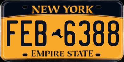 NY license plate FEB6388