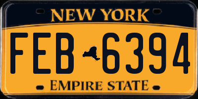 NY license plate FEB6394