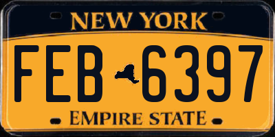 NY license plate FEB6397