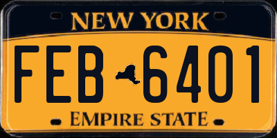 NY license plate FEB6401