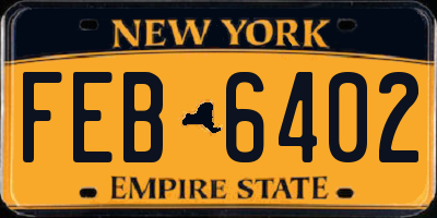 NY license plate FEB6402