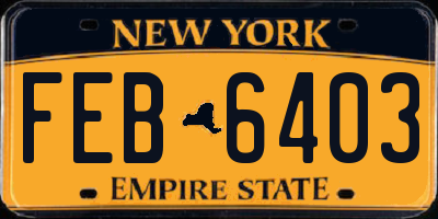 NY license plate FEB6403